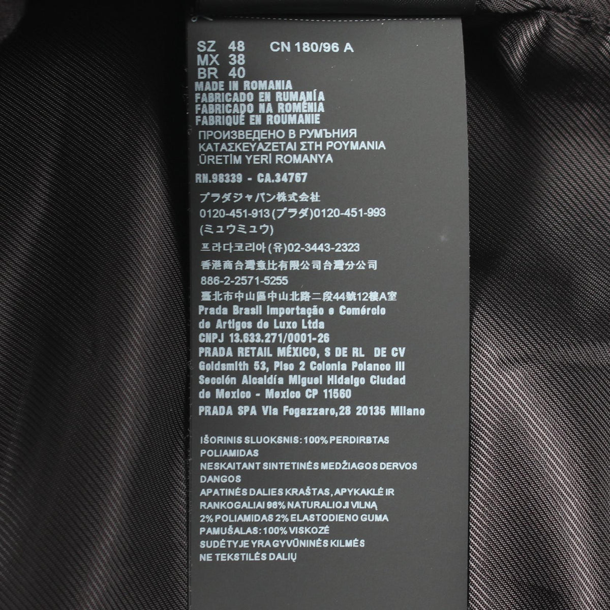 PRADA Re-Nylon Triangle Logo Jacket Size 48