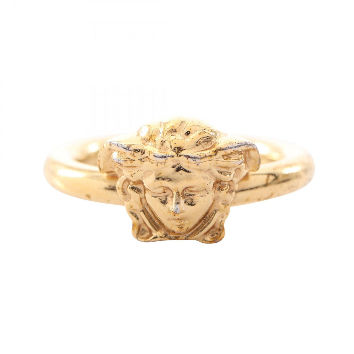 VERSACE Medusa Ring Gold Plated Size JP 6