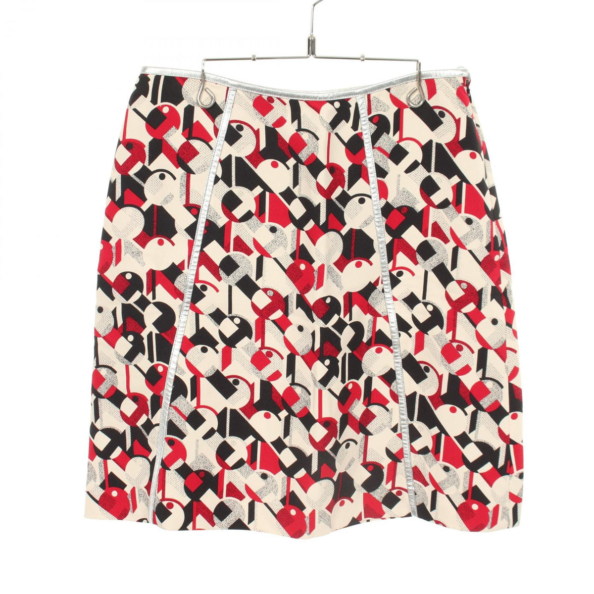 PRADA Rayon Graphic Print Skirt Beige Size 42