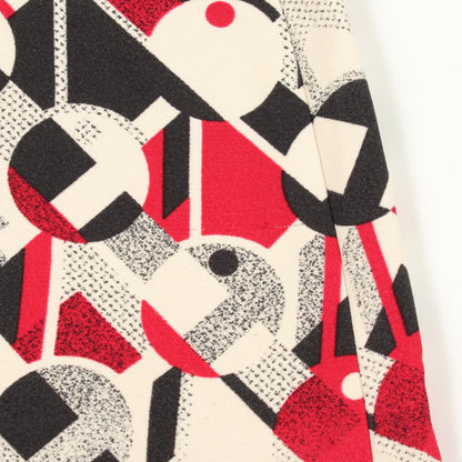 PRADA Rayon Graphic Print Skirt Beige Size 42