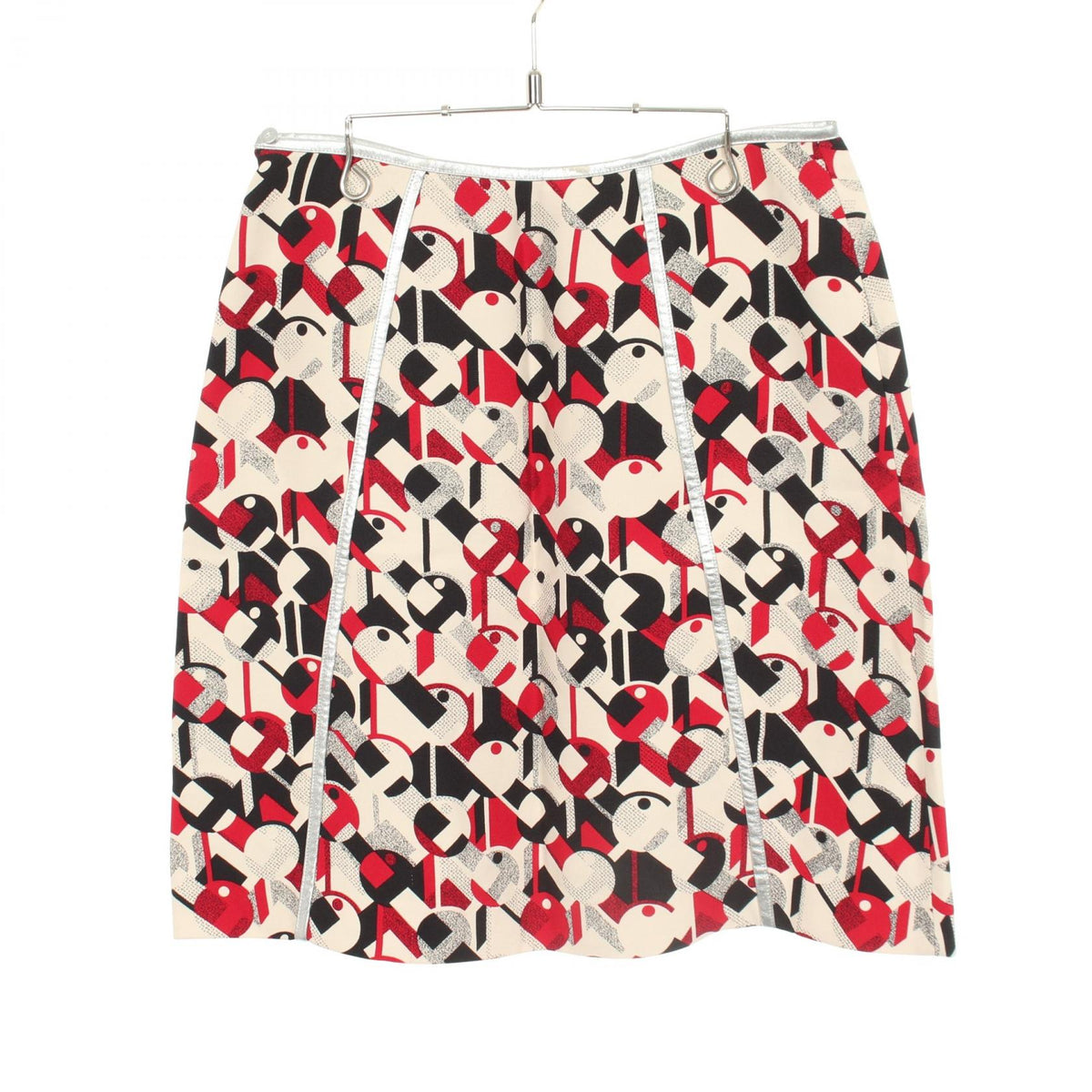 PRADA Rayon Graphic Print Skirt Beige Size 42