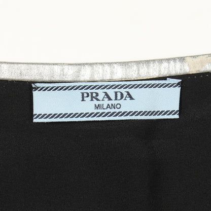PRADA Rayon Graphic Print Skirt Beige Size 42
