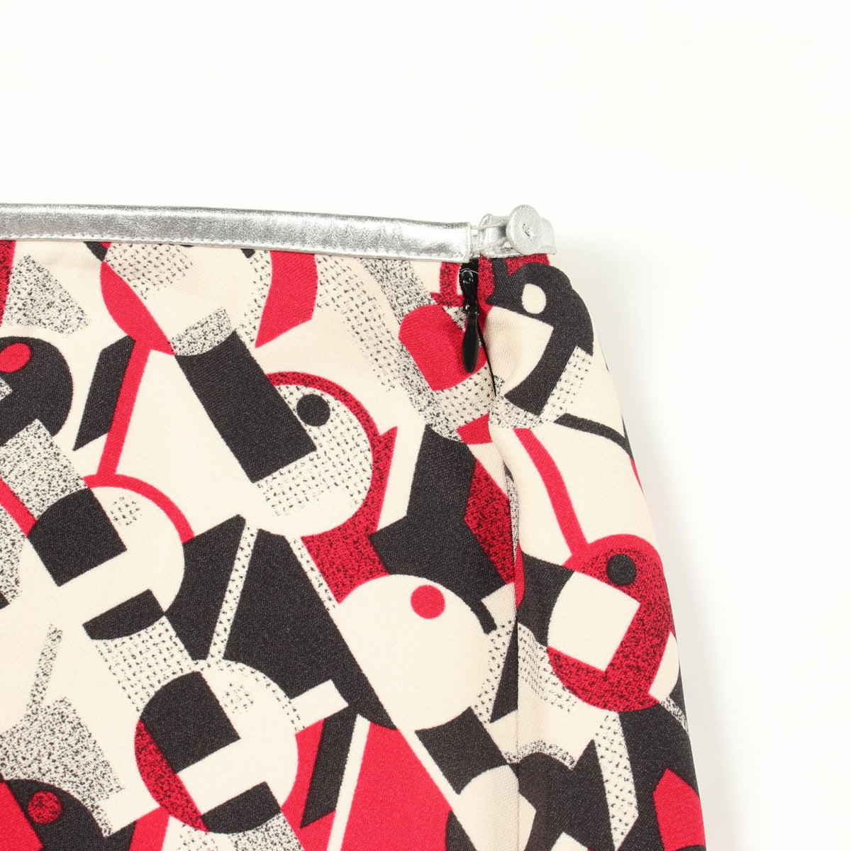 PRADA Rayon Graphic Print Skirt Beige Size 42