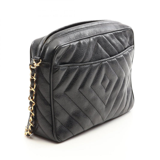 CHANEL Caviar Skin Diamond Shoulder Bag