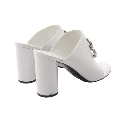 BALENCIAGA BB BB Logo Leather Sandals White Size 36
