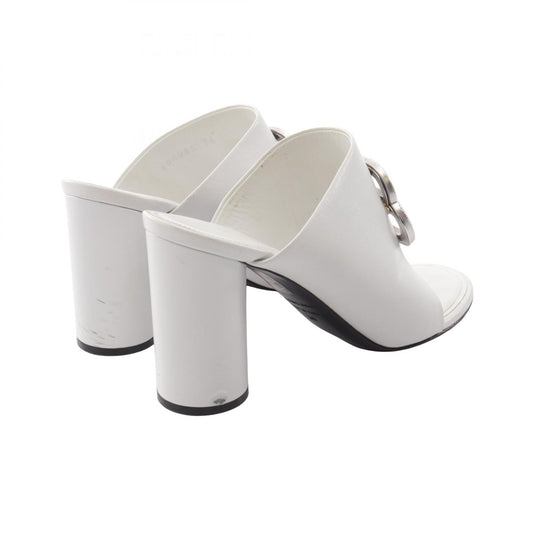 BALENCIAGA BB BB Logo Leather Sandals White Size 36