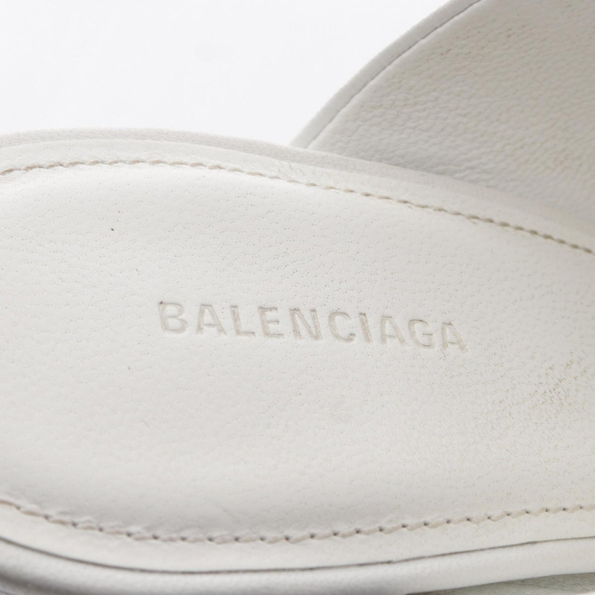 BALENCIAGA BB BB Logo Leather Sandals White Size 36