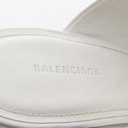 BALENCIAGA BB BB Logo Leather Sandals White Size 36