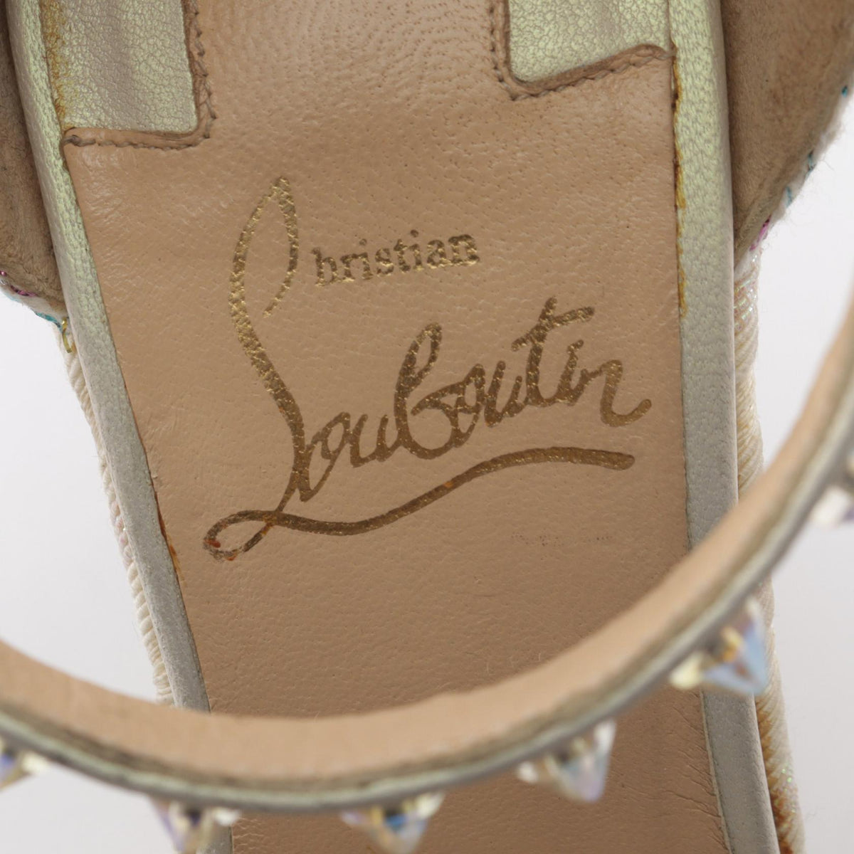 Christian Louboutin Spike Stud Wedge Sandals Size 36