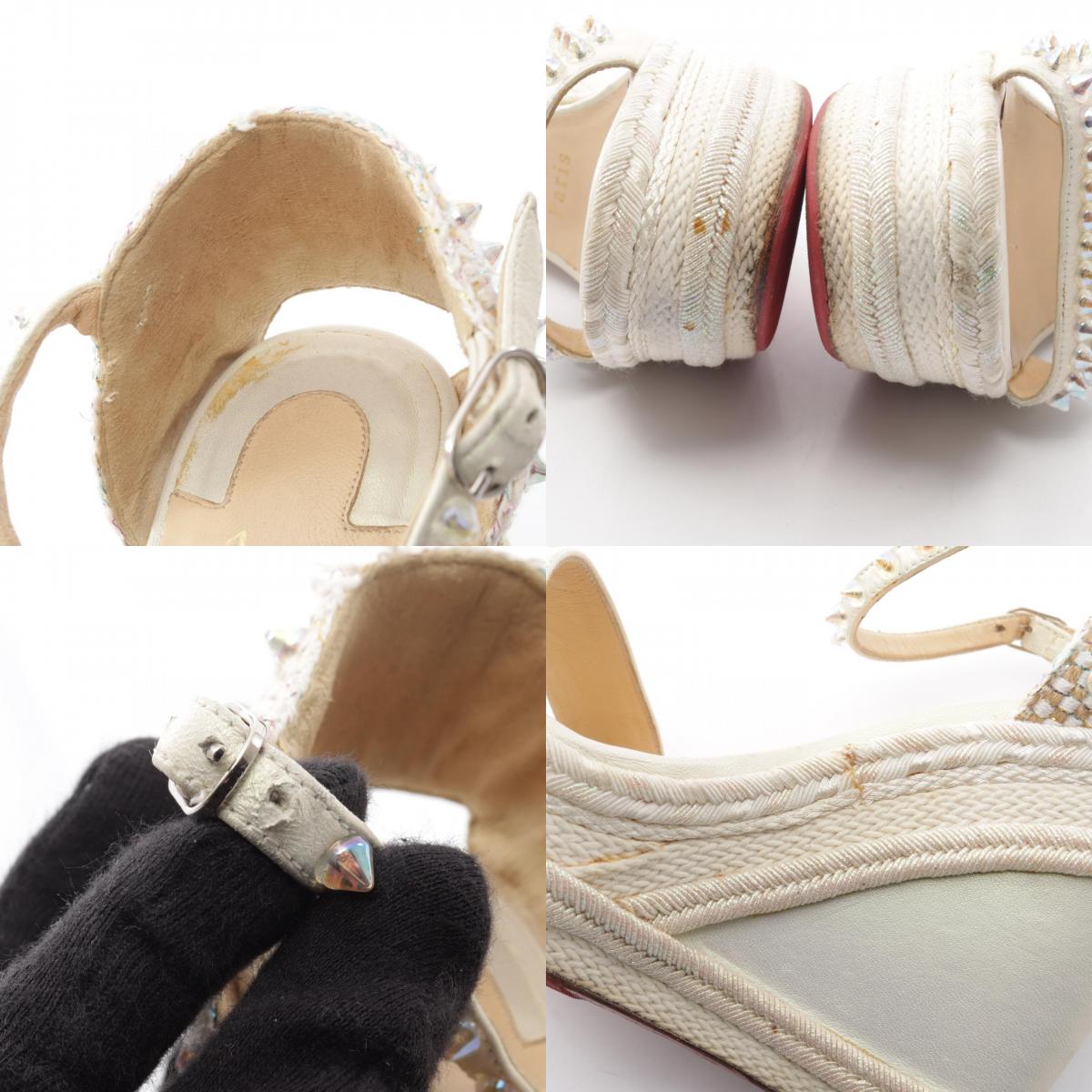 Christian Louboutin Spike Stud Wedge Sandals Size 36