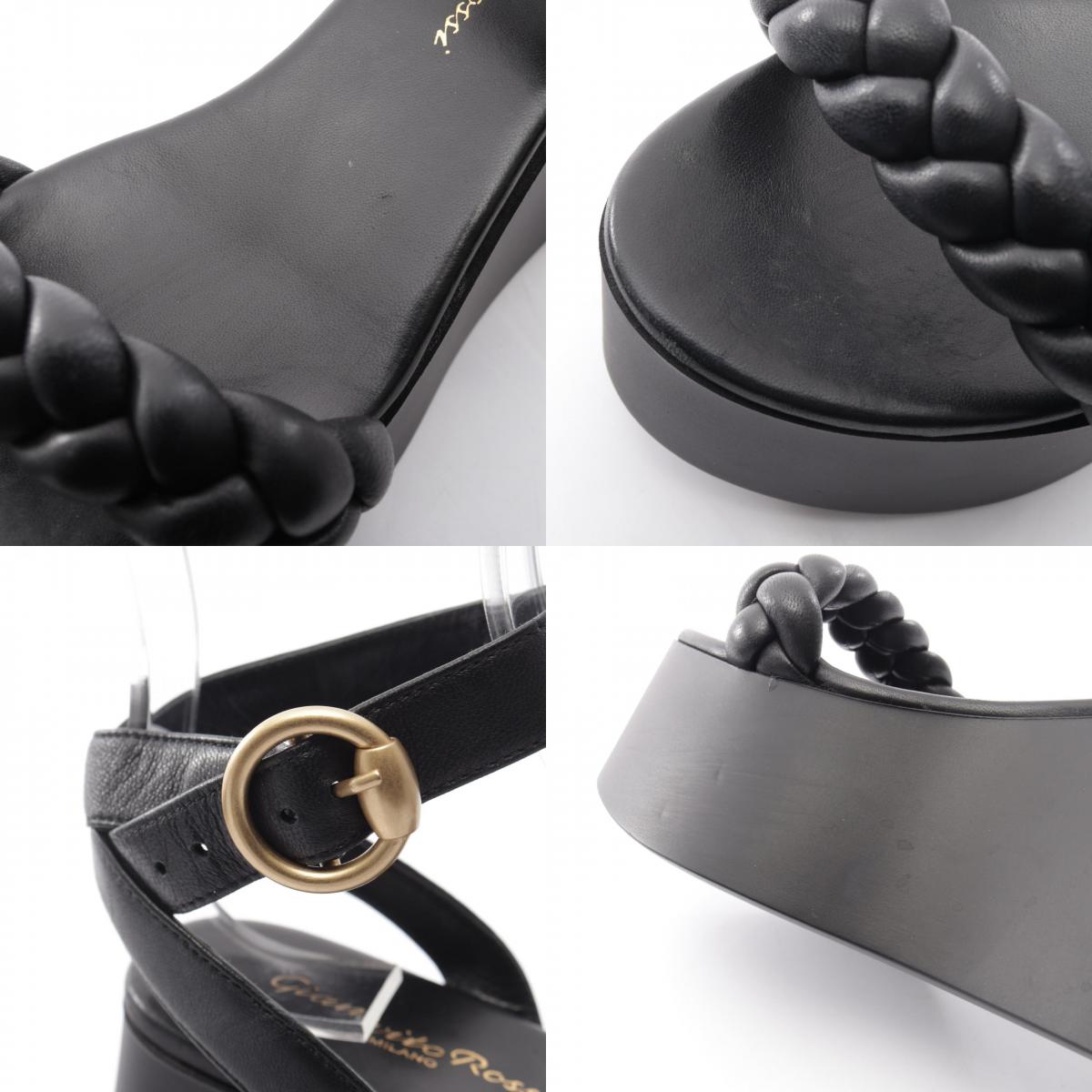 Gianvito Rossi Black Leather Platform Sandals Size 36