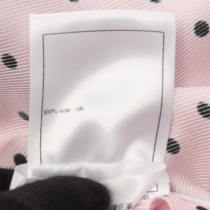 CHANEL Coco Mark Dot Sleeveless Silk Blouse Size 36