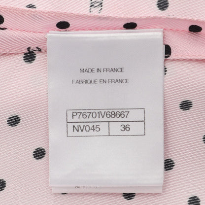 CHANEL Coco Mark Dot Sleeveless Silk Blouse Size 36