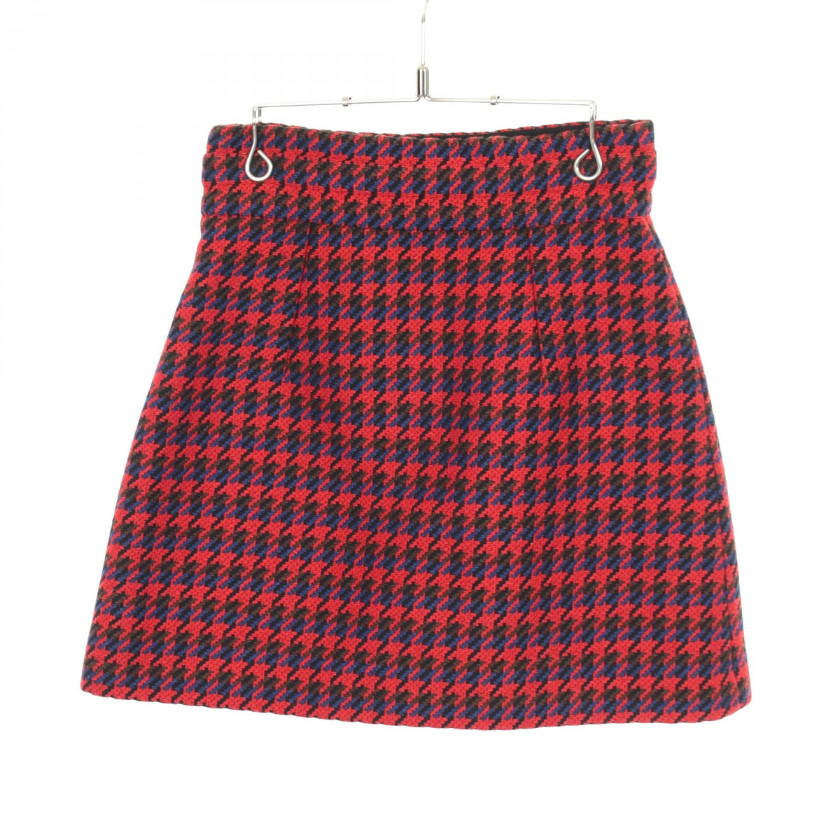 GUCCI Double G Button Houndstooth Skirt Wool Size 36