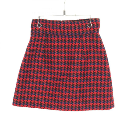GUCCI Double G Button Houndstooth Skirt Wool Size 36