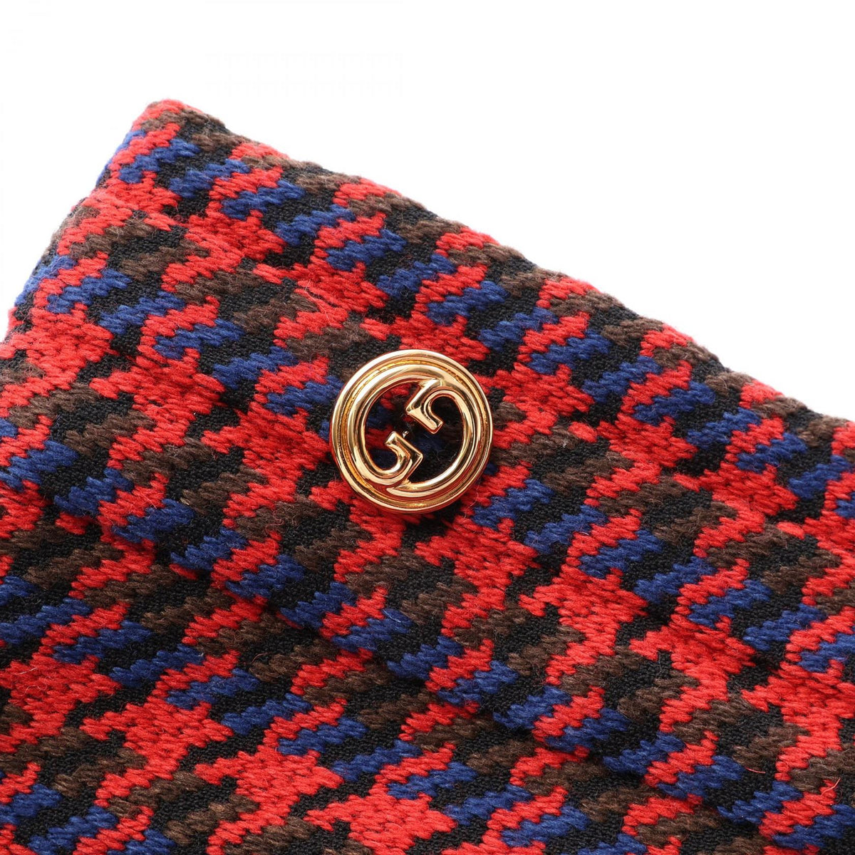 GUCCI Double G Button Houndstooth Skirt Wool Size 36