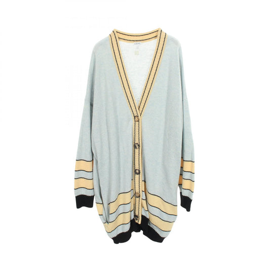 LOEWE Anagram Embroidered Wool Long Cardigan Size S