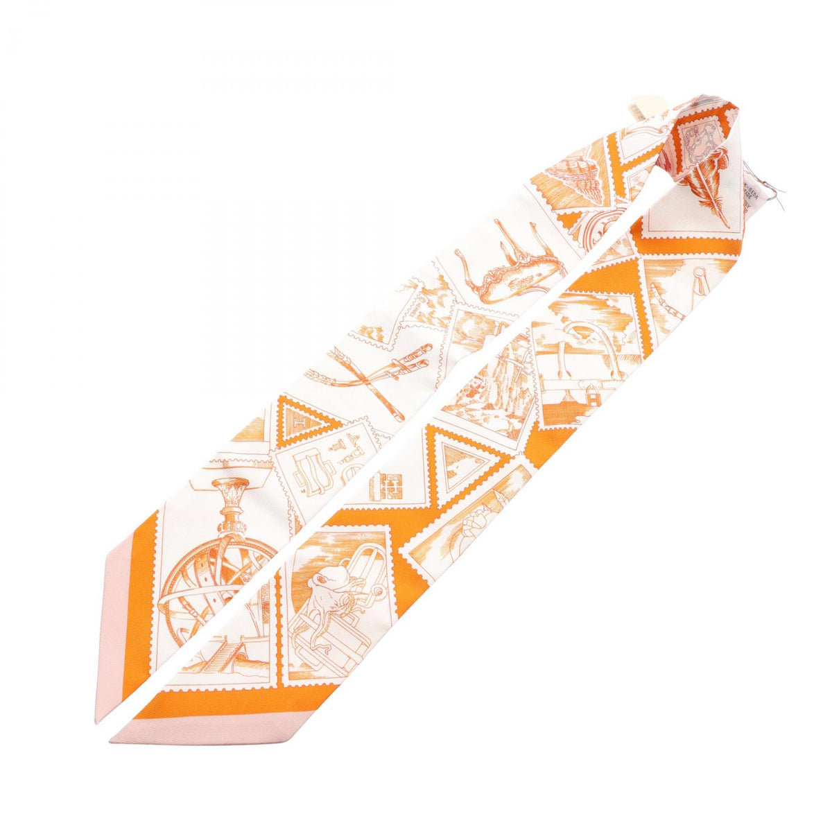 HERMES Twilly LE PHILATELISTE Scarf White