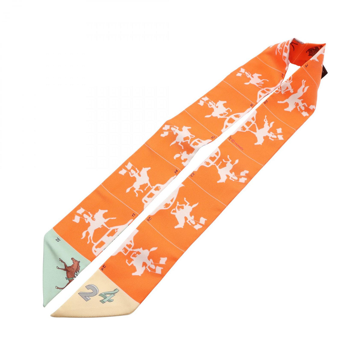 HERMES Twilly "Hermes Parade" Silk Scarf