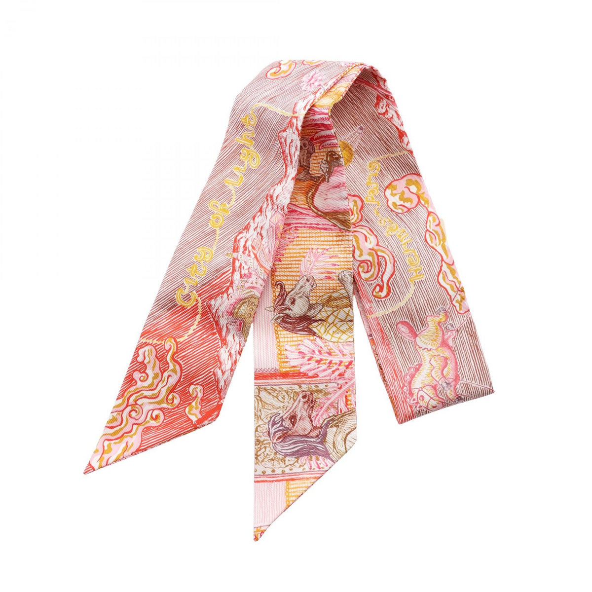 HERMES Twilly City of Light Scarf Pink