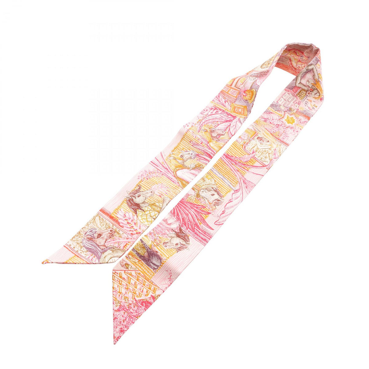 HERMES Twilly City of Light Scarf Pink