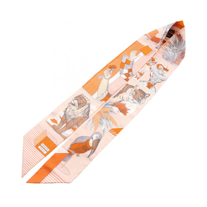 HERMES Silk Twilly Grand Pink Multi Scarf