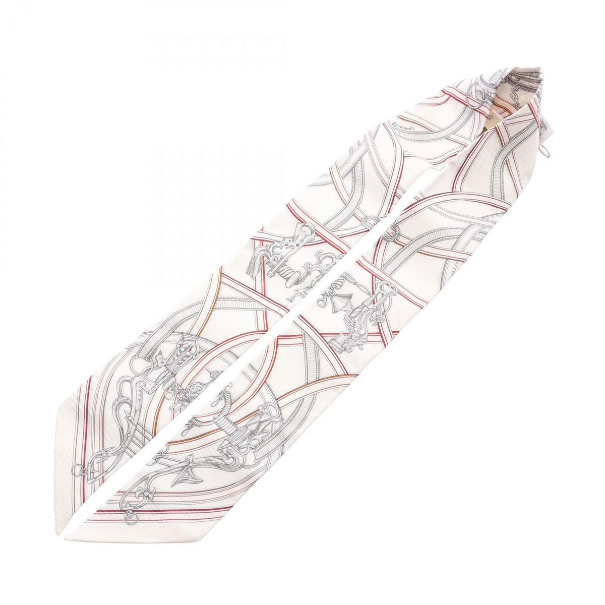 HERMES Twilly HARNAIS Silk Scarf