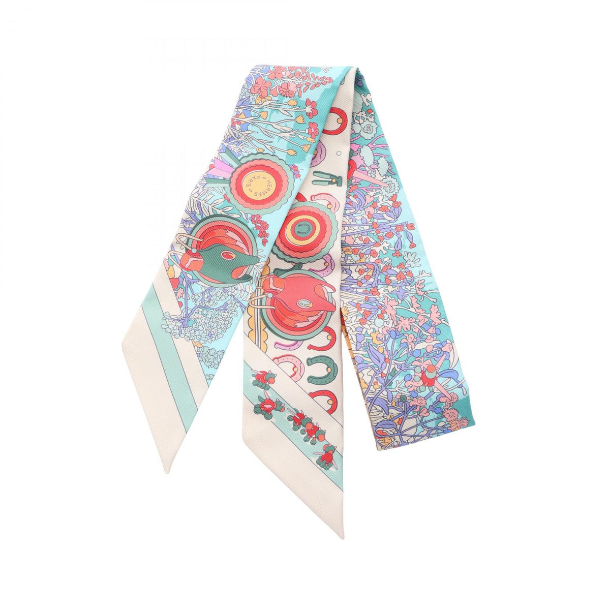 HERMES Twilly Pony Pit Stop Ribbon Scarf