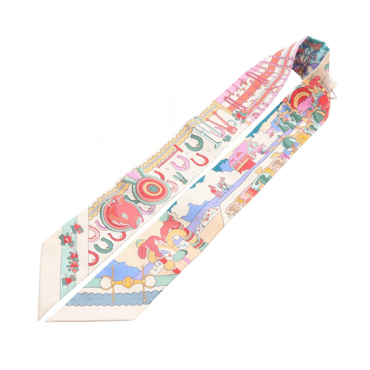 HERMES Twilly Pony Pit Stop Ribbon Scarf