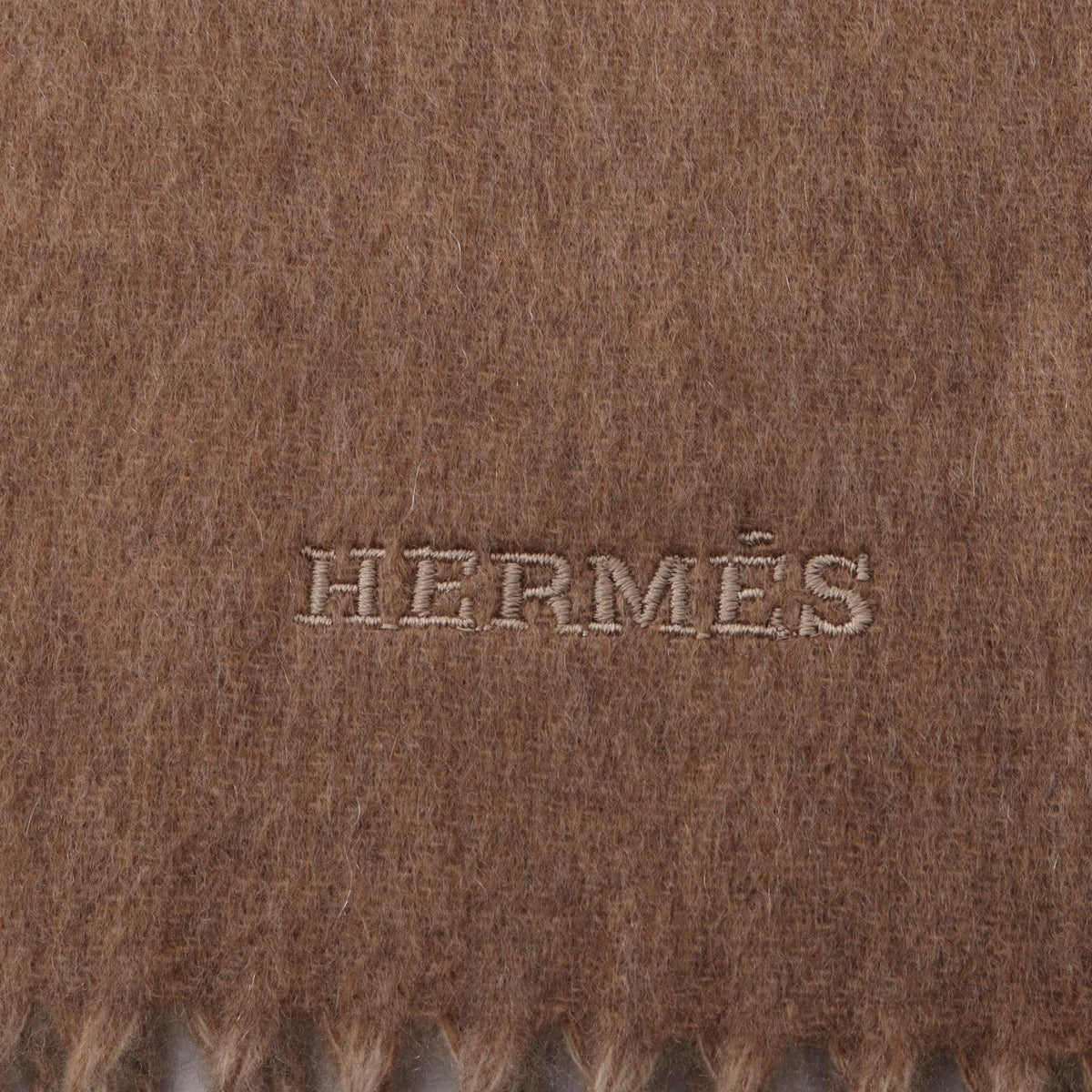 HERMES Recto Verso Cashmere Scarf Beige
