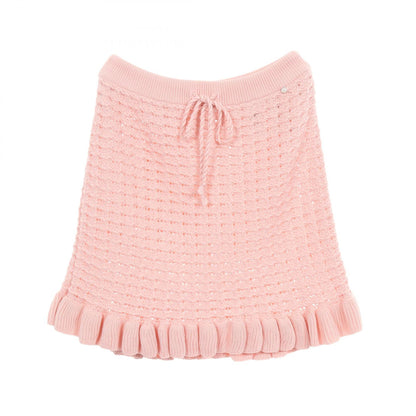Dior Dioriviera Pink Ruffle Knit Midi Skirt Size 34