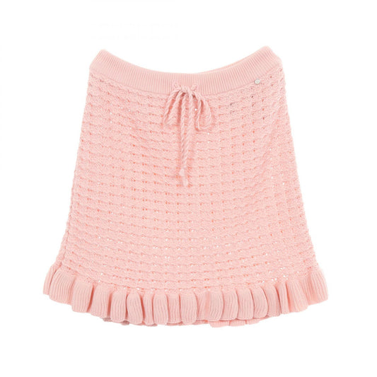 Dior Dioriviera Pink Ruffle Knit Midi Skirt Size 34