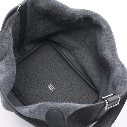 HERMES Picotin Lock PM Gray Leather Bag