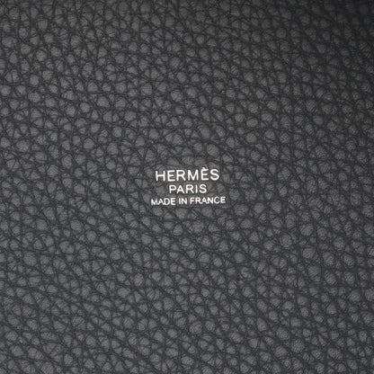 HERMES Picotin Lock PM Gray Leather Bag