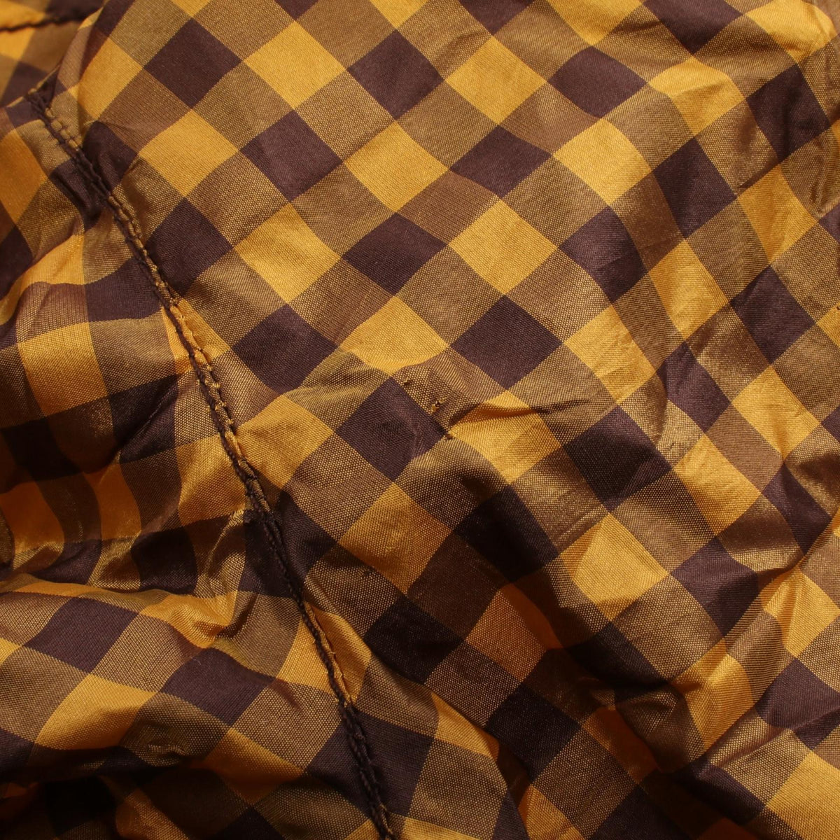 FENDI Gingham Check Silk Jumpsuit Orange Brown Size 36