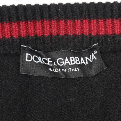 DOLCE & GABBANA KING Crown Cashmere Sweater Black Size 48
