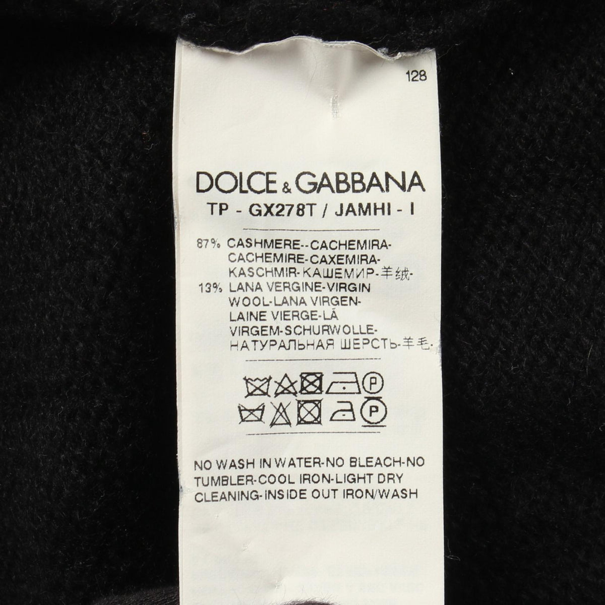 DOLCE & GABBANA KING Crown Cashmere Sweater Black Size 48
