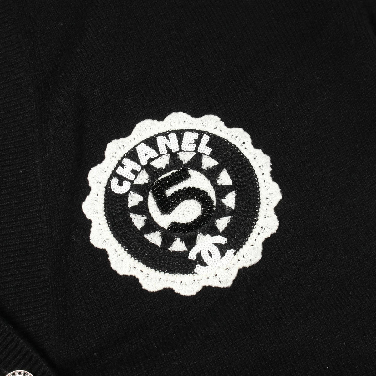 CHANEL Coco Mark Button Cashmere Cardigan Size 38