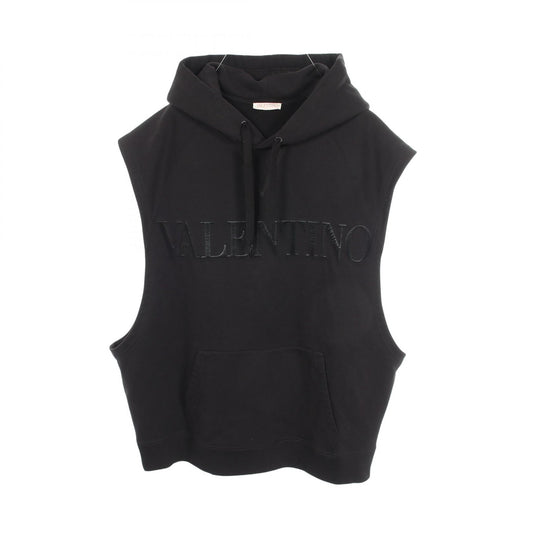 Valentino Embossed Logo Sleeveless Hoodie Black Size L