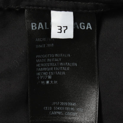 BALENCIAGA All-Over Logo Cotton Long Sleeve Button Down Black Size 37