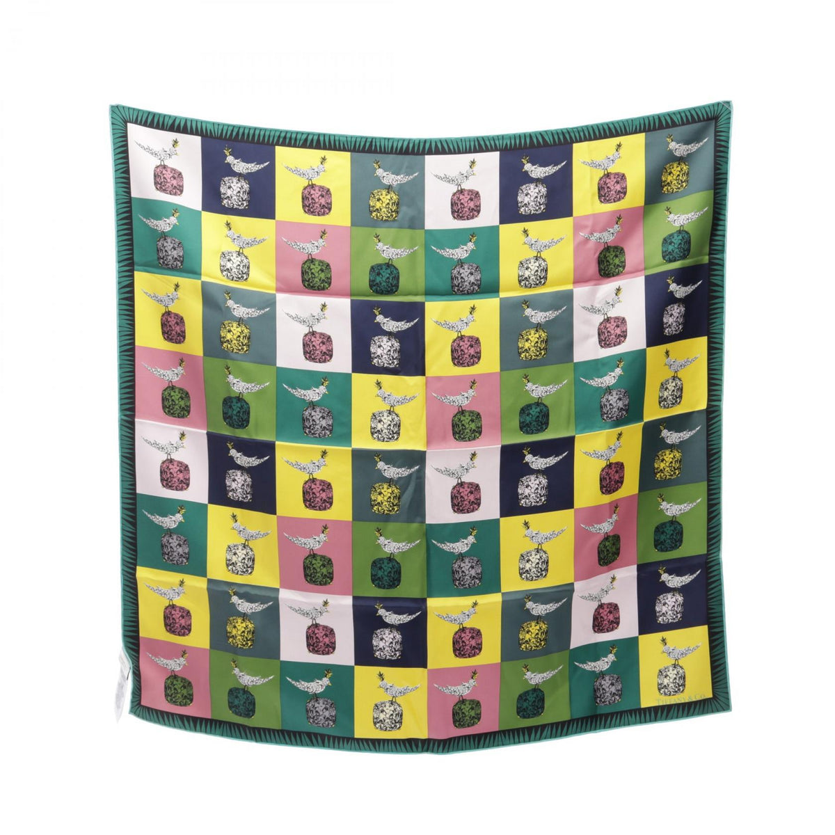 TIFFANY&CO Schlumberger Bird Scarf Green