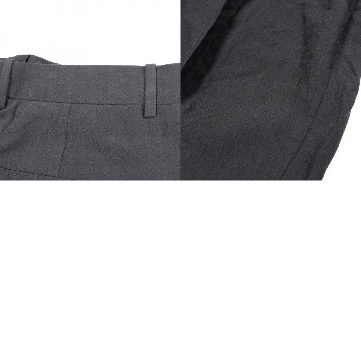 LOUIS VUITTON Mini Monogram Silk Cotton Shorts Black Pants Size 52