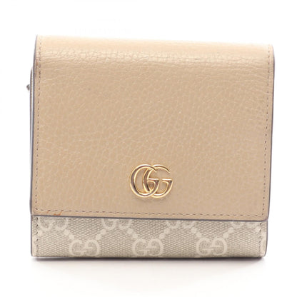 GUCCI GG Marmont Bi-Fold Beige Leather Wallet