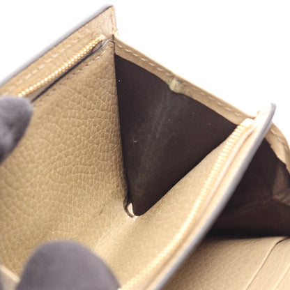 GUCCI GG Marmont Bi-Fold Beige Leather Wallet