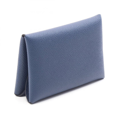 HERMES Calvi Duo Blue Navy Epsom Coin Case