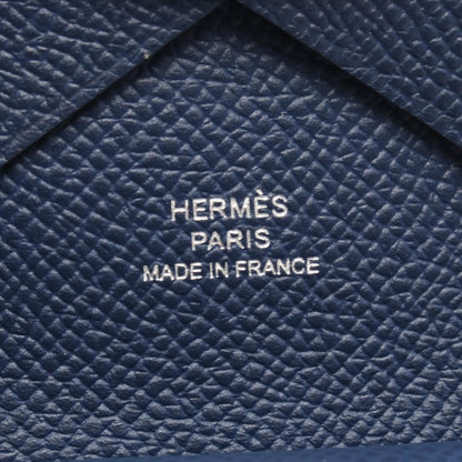 HERMES Calvi Duo Blue Navy Epsom Coin Case