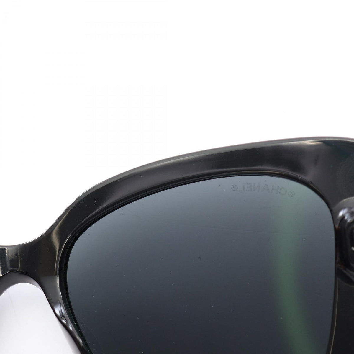 CHANEL Square Shape Rhinestone Sunglasses