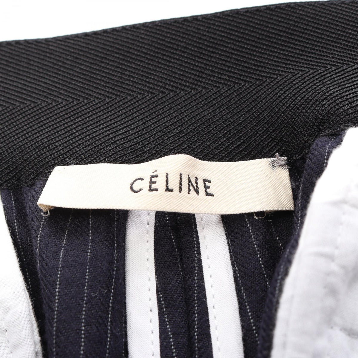 CELINE Striped Wool Pants Navy Size 36