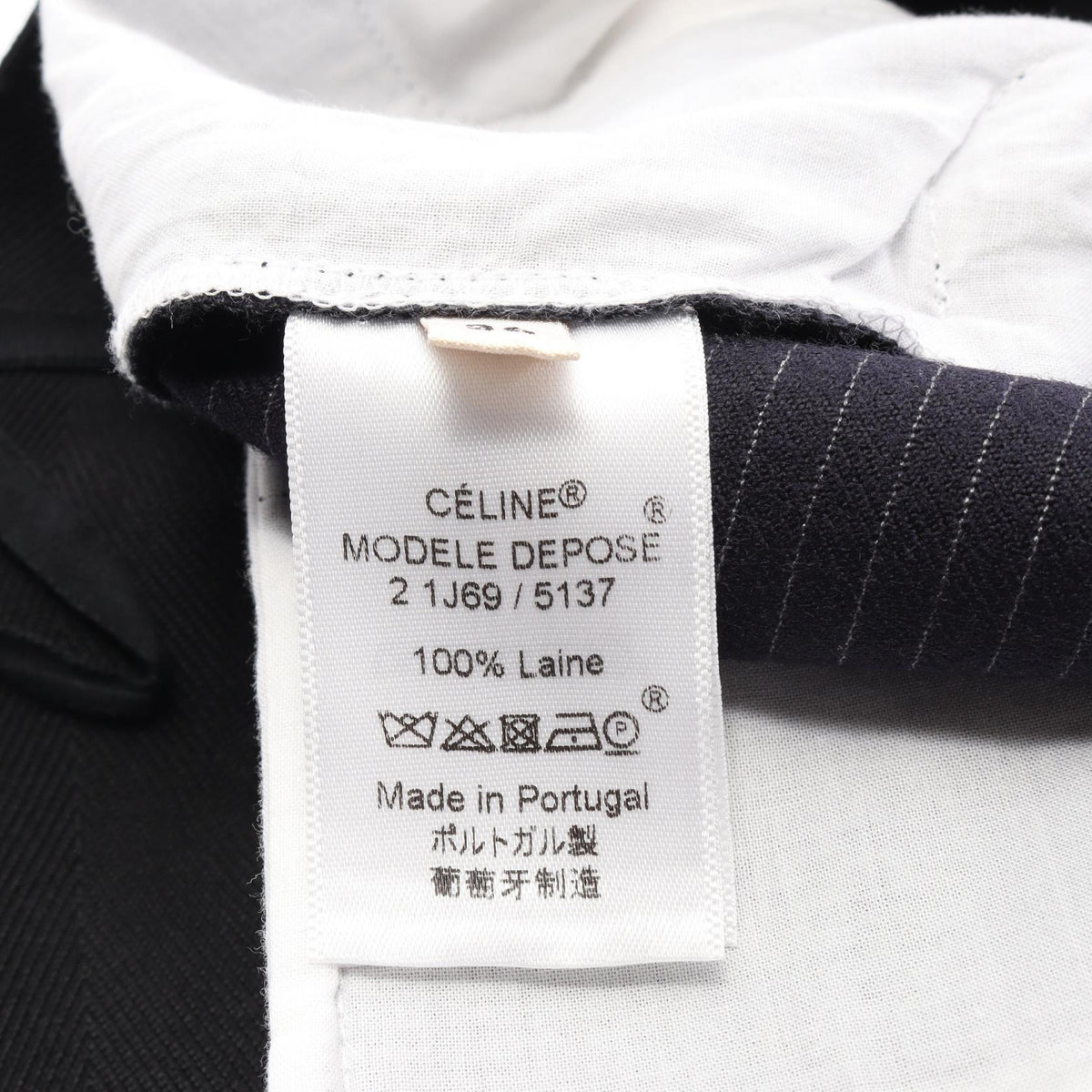 CELINE Striped Wool Pants Navy Size 36
