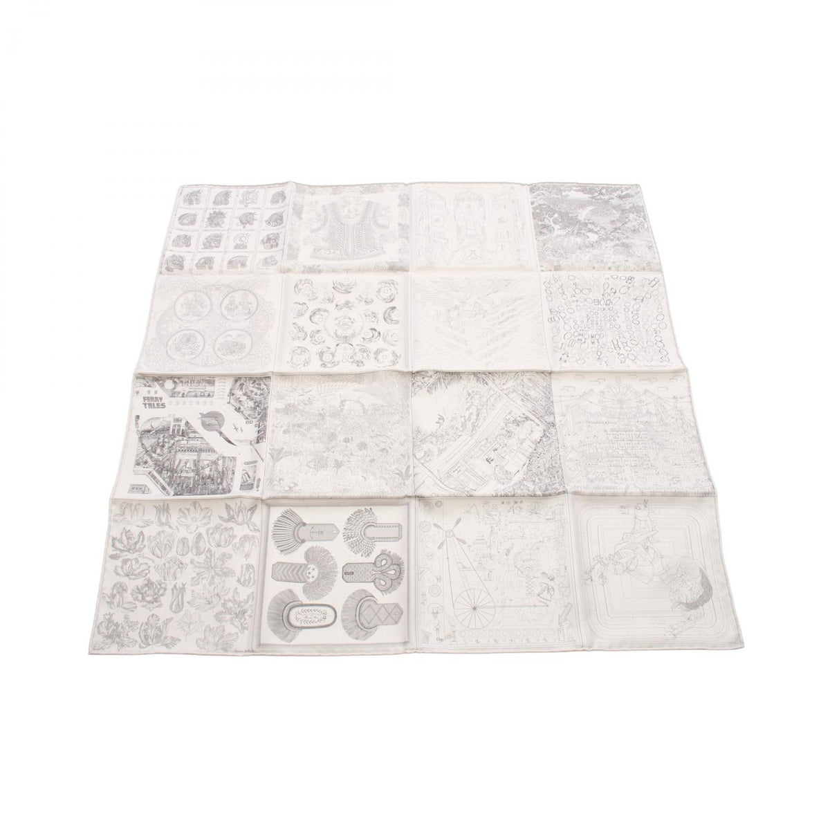 HERMES Carre 60 Double Face Silk Scarf